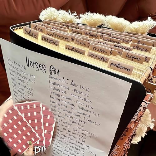 2024 New Prayer Bible Tabs - Bible Tabs for Women & Men, Bible Index Tabs for Reading, Bible Study Supplies for Easy Navigation,Catholic Bible Tabs,Bible Bookmark Gift for Christian (Pink, 2 Sheets) von Pelinuar
