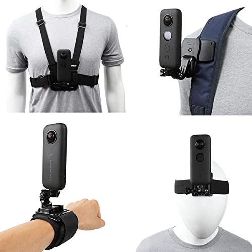 Zubehör-Set für Insta360 One X5, One R, X und GoPro Hero 9, Schnellentriegelungs-Kopfgurt-Halterung + Brustgurt + Rucksack-Clip-Halterung + 360° drehbare Handschlaufe Zubehör-Set für Insta360 One X5, One R, X und GoPro Hero 9, Schnellentriegelungs-Kopfgurt-Halterung + Brustgurt + Rucksack-Clip-Halterung + 360° drehbare Handschlaufe von PellKing