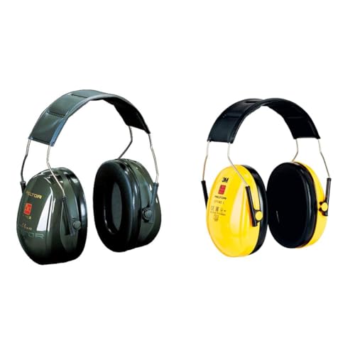 Peltor 3M Optime II Kapselgehörschutz, grün & Optime I Kapselgehörschutz mit Kopfbügel, gelb von Peltor