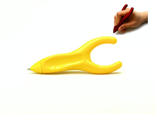 PenAgain - ergonomischer Kugelschreiber in gelb, hochwertige Schreibhilfe mit dickem Griff, bestens geeignet bei Finger- und Handerkrankungen von PenAgain