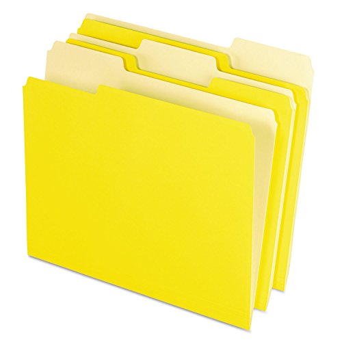 Pendaflex Zweifarbige Aktenordner, BriefgröÃŸe, gelb, 1/3 Schnitt, 100 Stück pro Box (152 1/3 Gelb) von Pendaflex