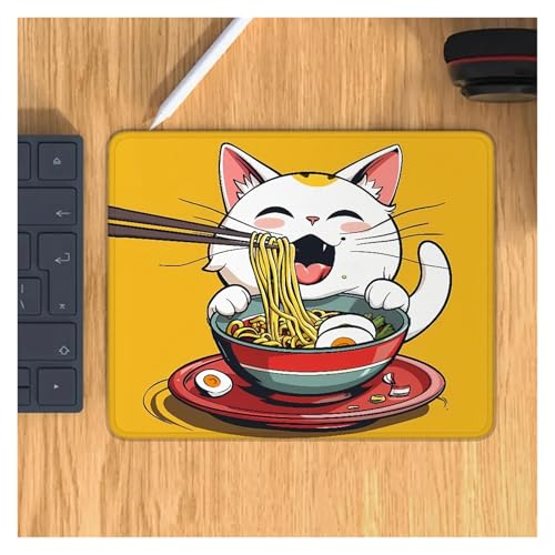Pengchang Katze Ramen benutzerdefinierte Maus Pad Anime Computer Matte Pc Zubehör Spiel Matten Mousepad Unternehmen Schreibtisch Zubehör Gaming Laptop Gamer Mädchen(20x25cm) von Pengchang