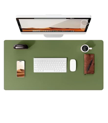 Schreibtischunterlage aus Leder | Computermatte for Schreibtisch| Großes Mauspad und Tastaturmatte | Schreibtischschutz for das Büro(Green,80x40 cm) von Pengchang