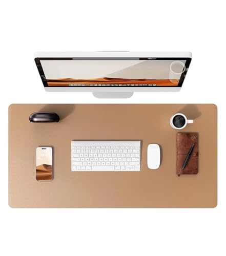 Pengchang Schreibtischunterlage aus Leder | Computermatte for Schreibtisch| Großes Mauspad und Tastaturmatte | Schreibtischschutz for das Büro(Khaki,80x40 cm) von Pengchang