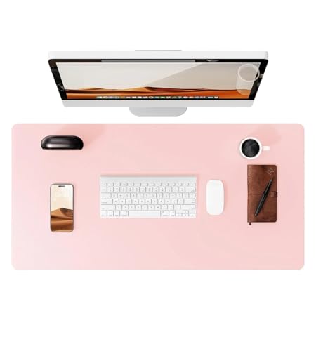 Schreibtischunterlage aus Leder | Computermatte for Schreibtisch| Großes Mauspad und Tastaturmatte | Schreibtischschutz for das Büro(Light Pink,80x40 cm) von Pengchang