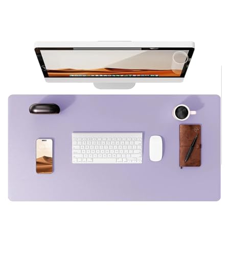 Schreibtischunterlage aus Leder | Computermatte for Schreibtisch| Großes Mauspad und Tastaturmatte | Schreibtischschutz for das Büro(Light Purple,60x35 cm) von Pengchang