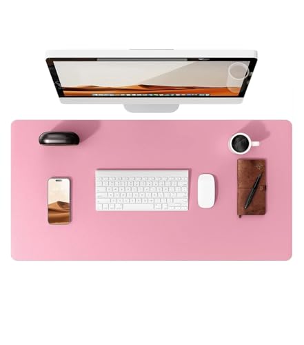 Schreibtischunterlage aus Leder | Computermatte for Schreibtisch| Großes Mauspad und Tastaturmatte | Schreibtischschutz for das Büro(Pink,80x40 cm) von Pengchang