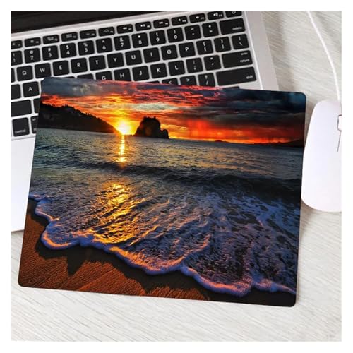Strand Wellen Palm Landschaft Neue Computer Maus Pad Schöne Gamer Natürliche Gummi Anti-rutsch Kunst Teppich Büro Dekoration Mousepad(1,18X22 cm) von Pengchang
