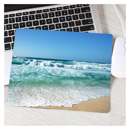Strand Wellen Palm Landschaft Neue Computer Maus Pad Schöne Gamer Natürliche Gummi Anti-rutsch Kunst Teppich Büro Dekoration Mousepad(2,29x25 cm) von Pengchang