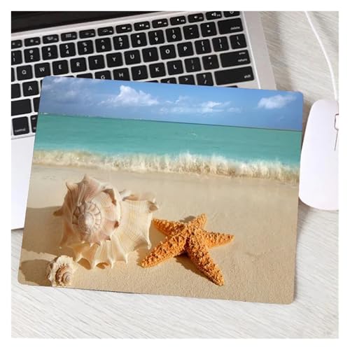 Strand Wellen Palm Landschaft Neue Computer Maus Pad Schöne Gamer Natürliche Gummi Anti-rutsch Kunst Teppich Büro Dekoration Mousepad(4,18X22 cm) von Pengchang