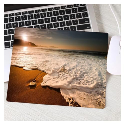 Strand Wellen Palm Landschaft Neue Computer Maus Pad Schöne Gamer Natürliche Gummi Anti-rutsch Kunst Teppich Büro Dekoration Mousepad(5,18X22 cm) von Pengchang