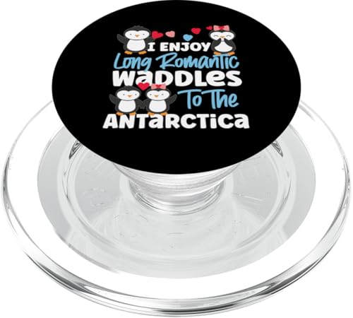 Pinguin: Ich genieße lange romantische Waddles in die Antarktis PopSockets PopGrip für MagSafe von Penguin Animal Winter Designs For Kids