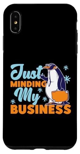 Pinguin: Just Minding My Business Hülle für iPhone XS Max von Penguin Animal Winter Designs For Kids