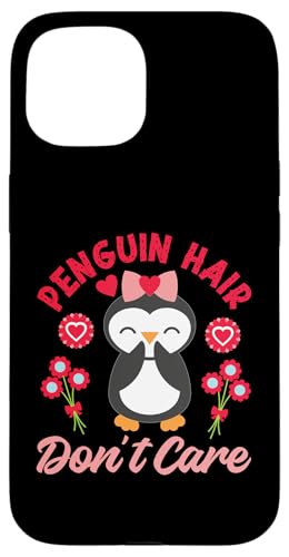 Pinguin: Pinguinhaar, Don't Care Hülle für iPhone 15 von Penguin Animal Winter Designs For Kids