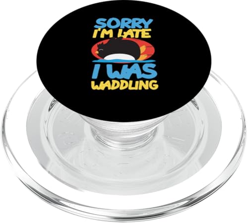 Pinguin: Sorry I'm Late I Was Waddling PopSockets PopGrip für MagSafe Pinguin: Sorry I'm Late I Was Waddling PopSockets PopGrip für MagSafe von Penguin Animal Winter Designs For Kids