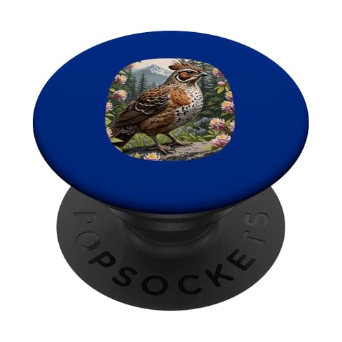 Gekräuseltes Auerhuhn und Berglorbeerblumen PopSockets Klebender PopGrip von Pennsylvania Territory Symbols Gifts & Tees taiche