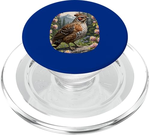 Gekräuseltes Auerhuhn und Berglorbeerblumen PopSockets PopGrip für MagSafe von Pennsylvania Territory Symbols Gifts & Tees taiche