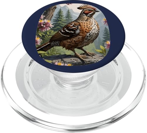 Gerafftes Auerhuhn mit Berglorbeer-Landschaft PopSockets PopGrip für MagSafe von Pennsylvania Territory Symbols Gifts & Tees taiche