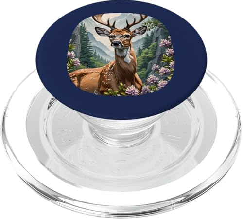 Weißschwanz Hirsch unter Berglorbeerblumen PopSockets PopGrip für MagSafe von Pennsylvania Territory Symbols Gifts & Tees taiche