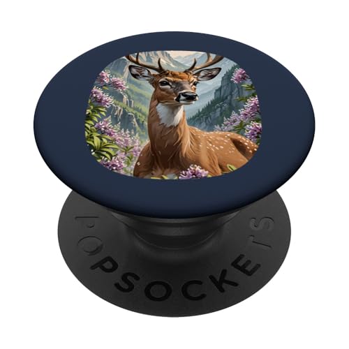 Weißschwanzhirsch umgeben von Berglorbeerblumen PopSockets Klebender PopGrip von Pennsylvania Territory Symbols Gifts & Tees taiche