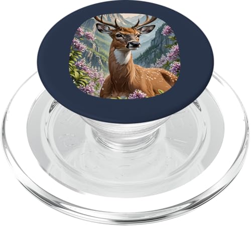 Weißschwanzhirsch umgeben von Berglorbeerblumen PopSockets PopGrip für MagSafe von Pennsylvania Territory Symbols Gifts & Tees taiche