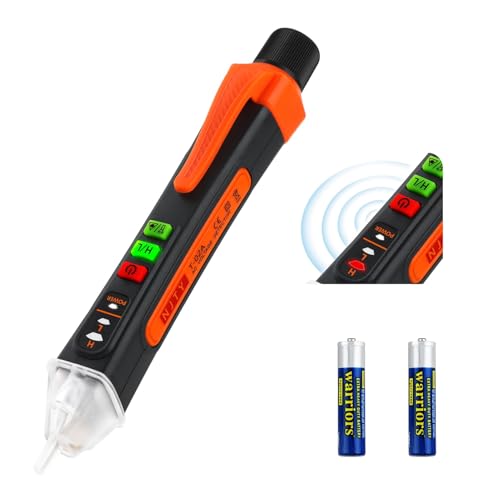 Penriter Berührungslos Spannungsprüfer 12-1000V AC Betriebsbereich, Stromprüfer mit Taschenlampe und Summer Alarm, Live Null Wire Tester Phasenprüfer mit Lampe Duale Empfindlichkeit 12~1000V/48~1000V von Penriter