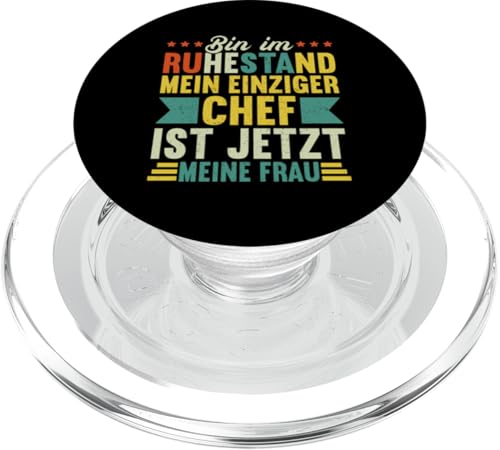 Bin Im Ruhestand Mein Einziger Chef Ist Jetzt Meine Frau PopSockets PopGrip für MagSafe Bin Im Ruhestand Mein Einziger Chef Ist Jetzt Meine Frau PopSockets PopGrip für MagSafe von Pensionär Opa Ruhestand Großvater Rentner Witze