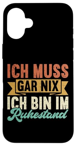Ich Muss Gar Nix Ich Bin Im Ruhestand Retro Rentner Opa Hülle für iPhone 16 Plus von Pensionär Opa Ruhestand Großvater Rentner Witze