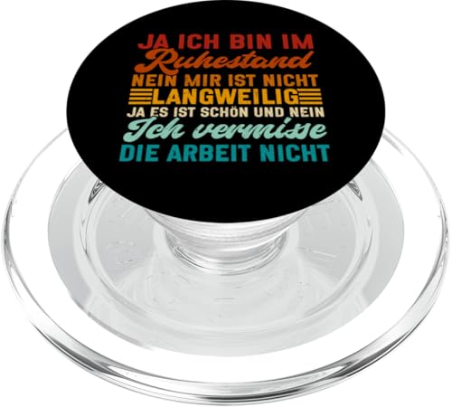 Ja Ich BIn Im Ruhestand Nein Mir Ist Nicht Langweilig Retro PopSockets PopGrip für MagSafe von Pensionär Opa Ruhestand Großvater Rentner Witze