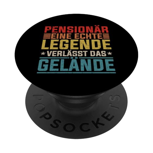 Pensionär Eine Echte Legende Verlässt Das Gelände Retro PopSockets Klebender PopGrip von Pensionär Opa Ruhestand Großvater Rentner Witze