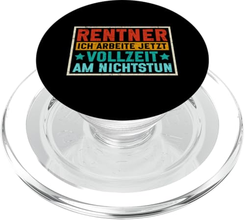 Rentner Ich Arbeite Jetzt Vollzeit Am Nichtstun Retro PopSockets PopGrip für MagSafe von Pensionär Opa Ruhestand Großvater Rentner Witze