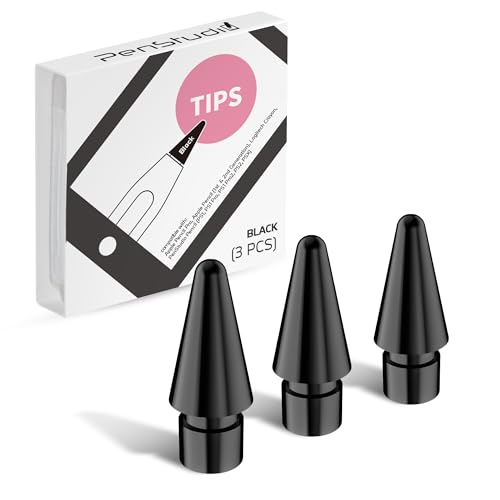 Penstudio Ersatzspitzen für Apple Pencil Pro/1./2nd & USB-C, 3 Stück, hochempfindliche Spitzen, langlebiges Stylus-Stift-Zubehör, präzise Kontrolle, keine Verzögerung, glatte iPencil-Spitzen Ersatz von Penstudio