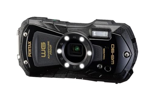 PENTAX WG-90 (Schwarz) - wasserdichte Digitale Kompaktkamera, entwickelt für die einfache Unterwasseraufnahmen bis zu Einer Tiefe von 14 Metern von Pentax
