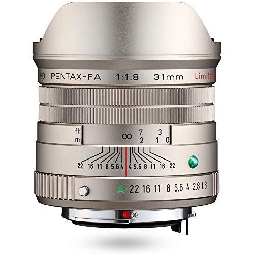 Pentax PENTAX-FA 31mmF1.8 Limited Silber – Weitwinkelobjektiv mit leistungsstarker HD-Vergütung, für das PENTAX K-System mit 35 mm Vollformat Sensor von Pentax