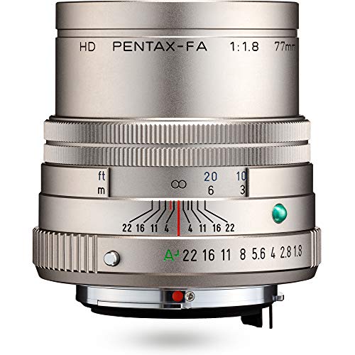 Pentax PENTAX-FA 77mmF1.8 Limited Silber Leichte Telebrennweite, z.B. für Porträtaufnahmen mit leistungsstarker HD-Vergütung, für das PENTAX K-System mit 35 mm Vollformat Sensor, 27890 von Pentax