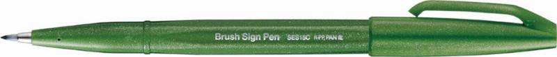 PentelArts Faserschreiber Brush Sign Pen SES 15, olivgrün von Pentel Arts