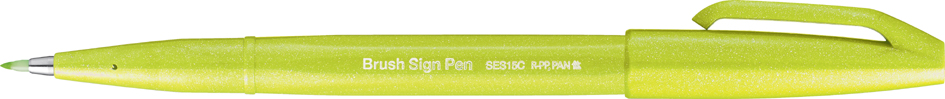 PentelArts Faserschreiber Brush Sign Pen SES15, limonengrün von Pentel Arts
