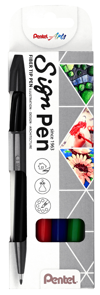 PentelArts Faserschreiber Sign Pen S520, 4er Etui von Pentel Arts
