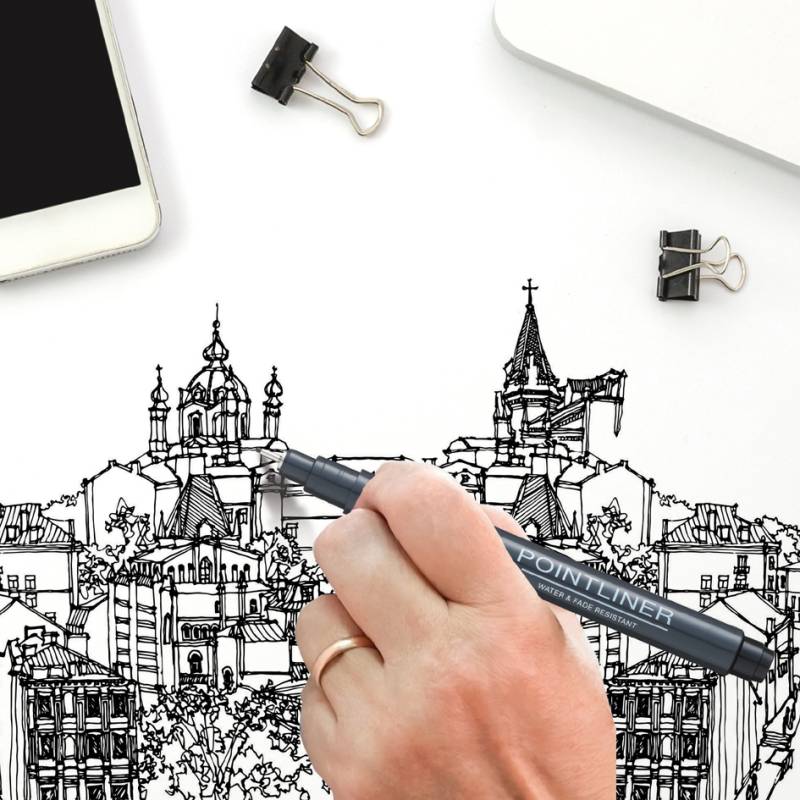 PentelArts Permanent Fineliner Pointliner, singuine, 0,5 mm von Pentel