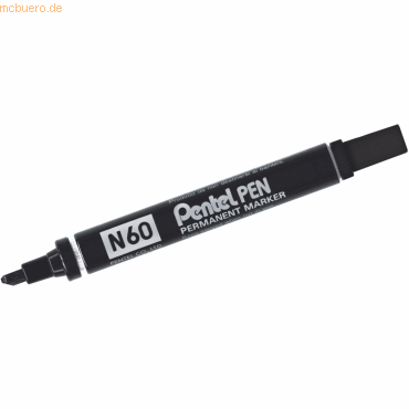 12 x Pentel Permanentmarker 1,5-5,5mm Keilspitze schwarz von Pentel
