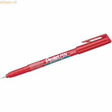 12 x Pentel Permanentmarker green Label 0,6mm Rundspitze rot von Pentel