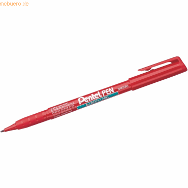 12 x Pentel Permanentmarker green Label 1mm Rundspitze rot von Pentel