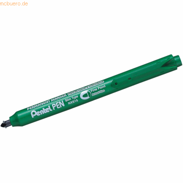 12 x Pentel Permanentmarker mit Druckmechanik Rundspitze 1mm grün von Pentel