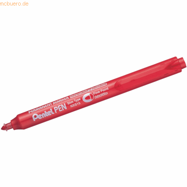 12 x Pentel Permanentmarker mit Druckmechanik Rundspitze 1mm rot von Pentel
