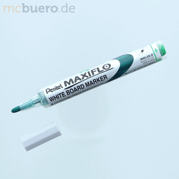 12 x Pentel Whiteboardmarker Maxiflo 2mm Rundspitze grün von Pentel