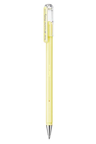 Hybrid Milky K108-PG Gel-Tintenroller, pastell-gelb, Strahlend auf Hellen und farbigen Papieren, Strichstärke 0, 4 mm von Pentel