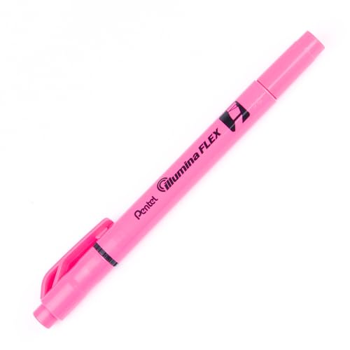 Illumina Flex Textmarker mit Doppelspitze, rosa Tinte, 10 Stück von Pentel