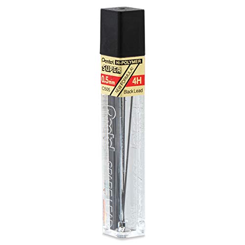 Lead Refill, 4H Hardness, .5mm, 12/TB, Black, Sold as 1 Tube von Pentel