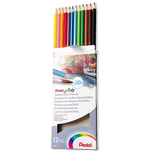 Pentel Arts Aquarellstifte farbsortiert, 1 Set von Pentel