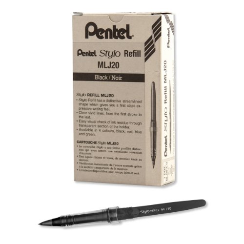 Pentel Arts Tradio Sketch Pen Nachfüller, Schwarz, Box mit 12 Stück (MLJ20-A) by Pentel von Pentel